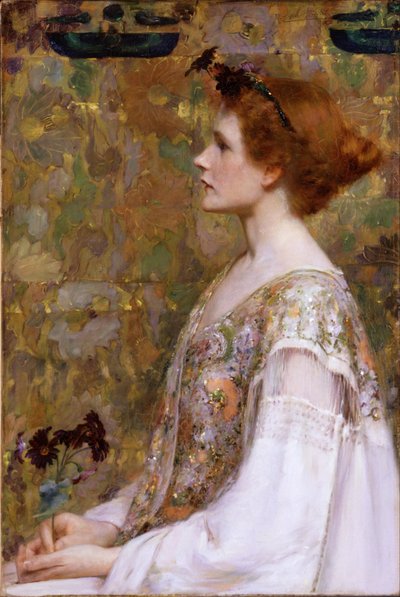 Frau mit roten Haaren von Albert Herter